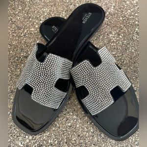 Steven New York jelly slides with rhinestones